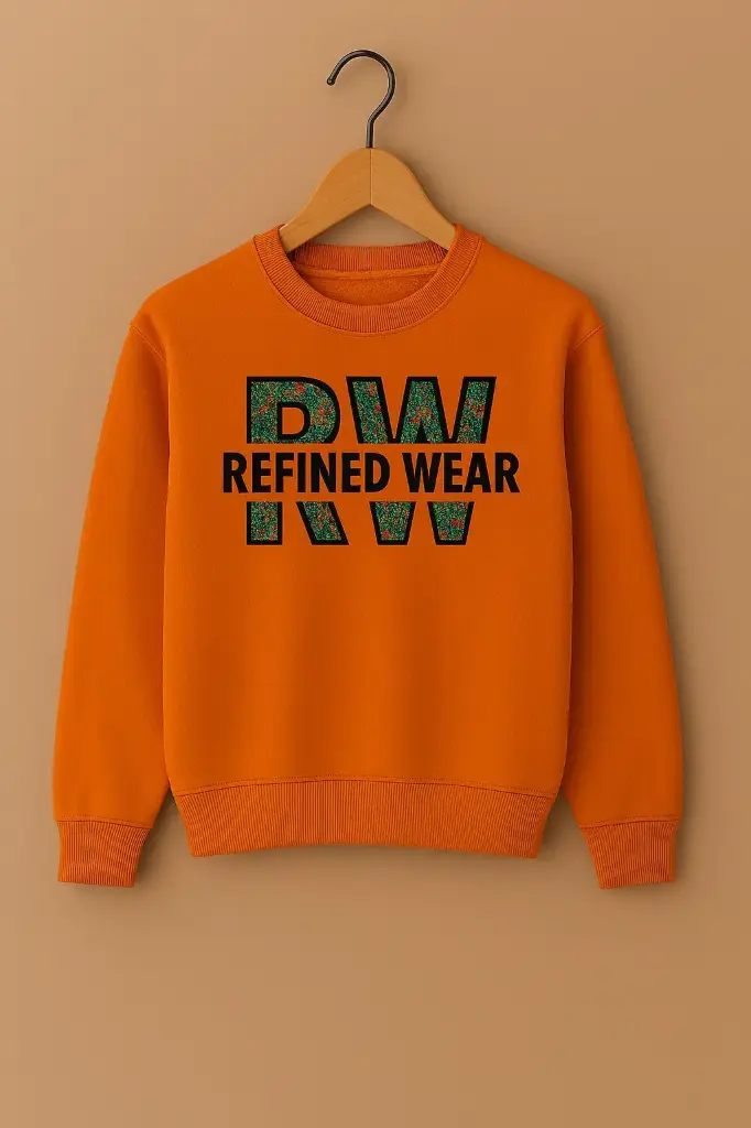 SoftWear Sweatshirt with Print and Embroidery (May Orange, XS)