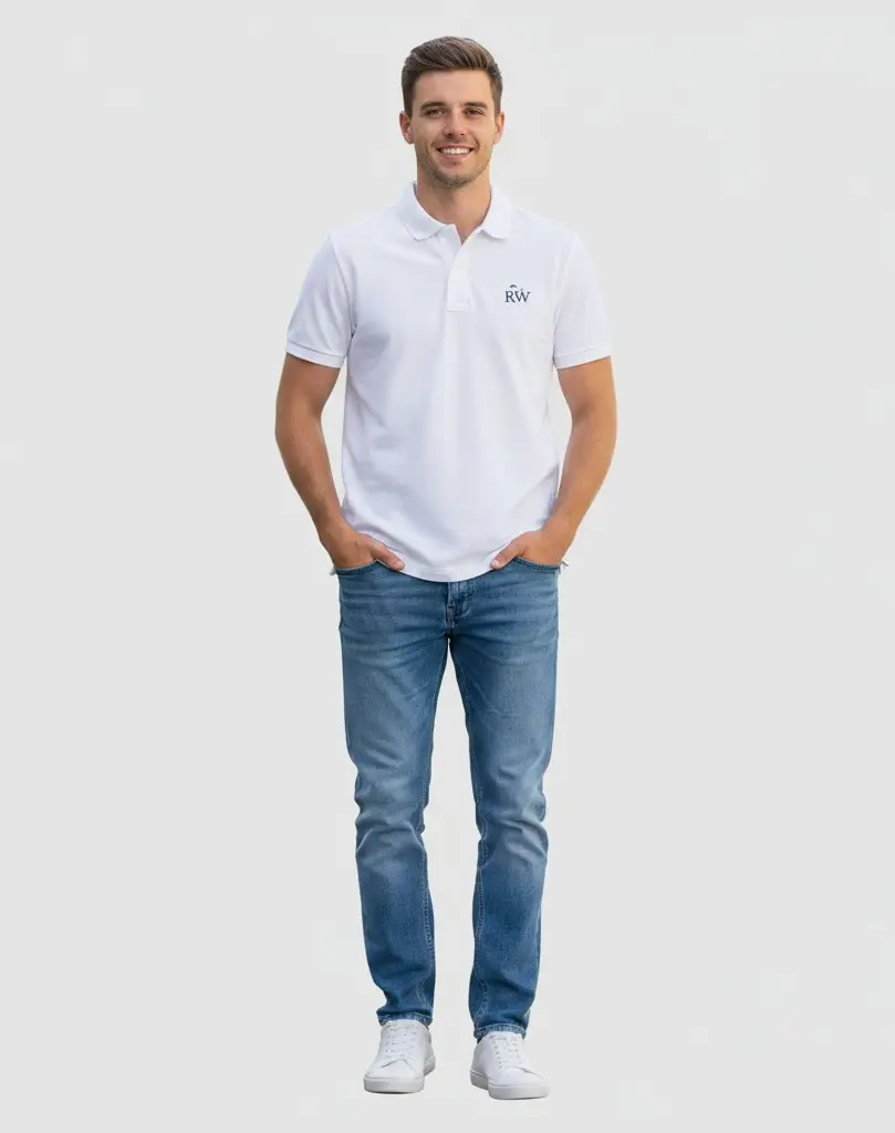 Refined Classic RW Leaf Pique Polo (S)