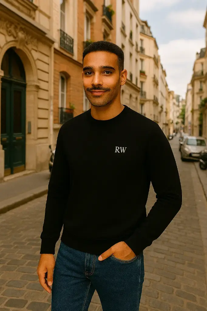 Classic Cotton Sweatshirt (Black, XS)